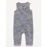 Unisex Sleeveless Thermal-Knit Henley One-Piece for Baby