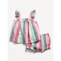Sleeveless Ruffled Dobby Top and Bloomer Shorts for Baby Hot Deal