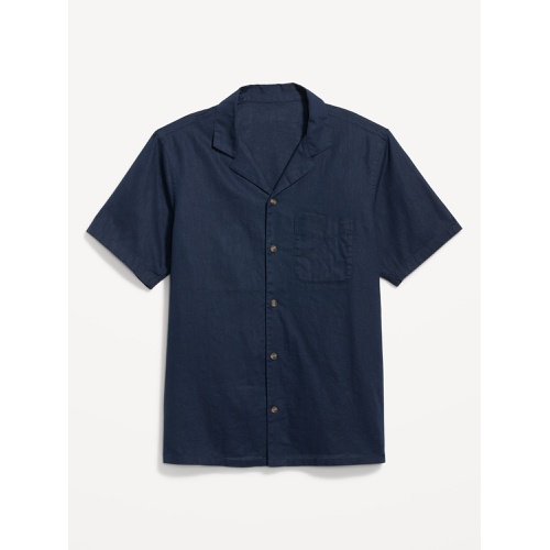 올드네이비 Short-Sleeve Linen-Blend Camp Shirt