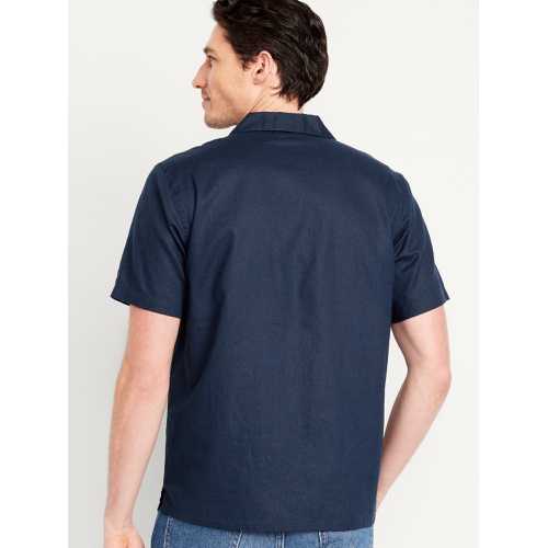 올드네이비 Short-Sleeve Linen-Blend Camp Shirt