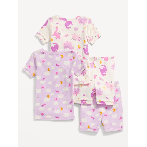 올드네이비 Unisex 4-Piece Printed Snug-Fit Pajama Set for Toddler & Baby Hot Deal