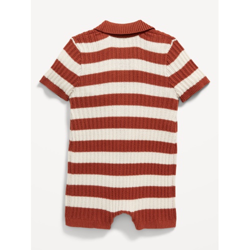 올드네이비 Striped Sweater-Knit Button-Front Romper for Baby