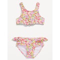 Printed Tie-Front Bikini Swim Set for Toddler Girls Hot Deal