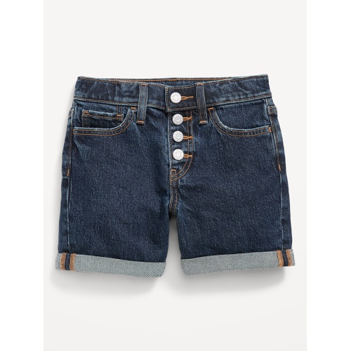올드네이비 High-Waisted Button-Fly Ripped Jean Midi Shorts for Girls