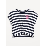 Dolman-Sleeve Logo-Graphic Twist-Front Top for Girls Hot Deal