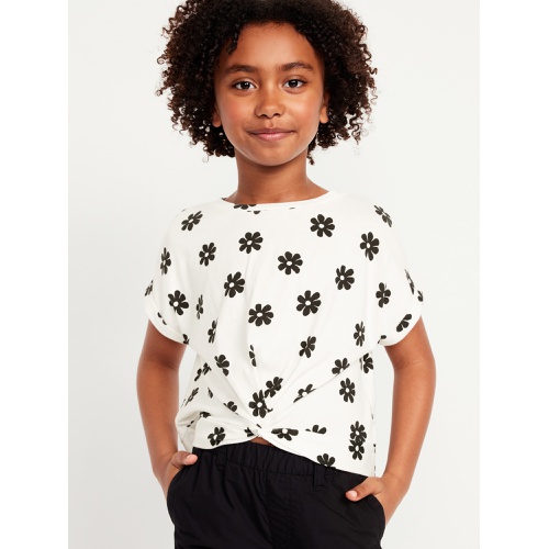 올드네이비 Printed Short-Sleeve Twist-Front T-Shirt for Girls