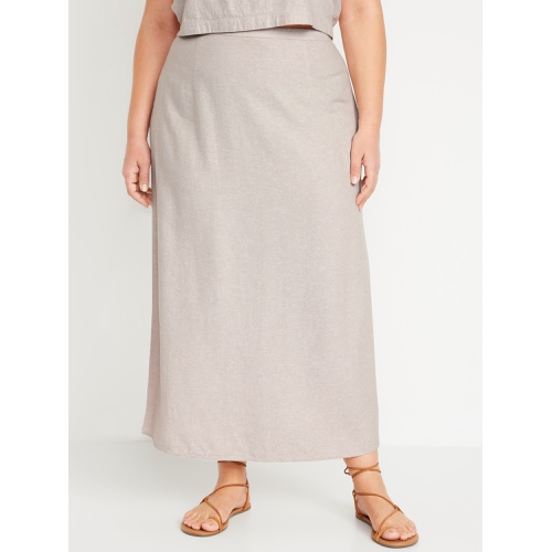 올드네이비 High-Waisted Linen-Blend Maxi Skirt