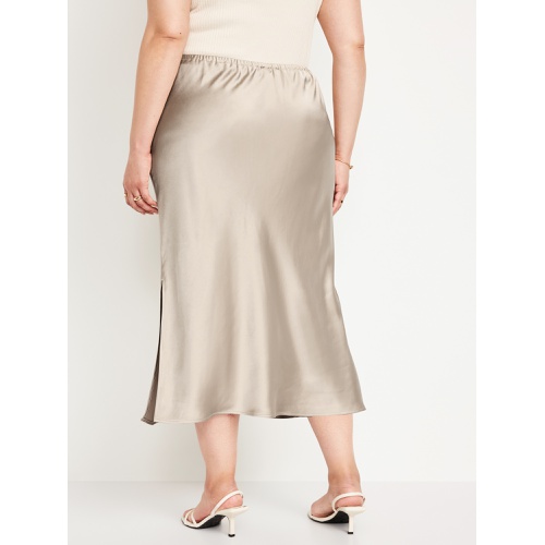 올드네이비 High-Waisted Satin Midi Slip Skirt Hot Deal