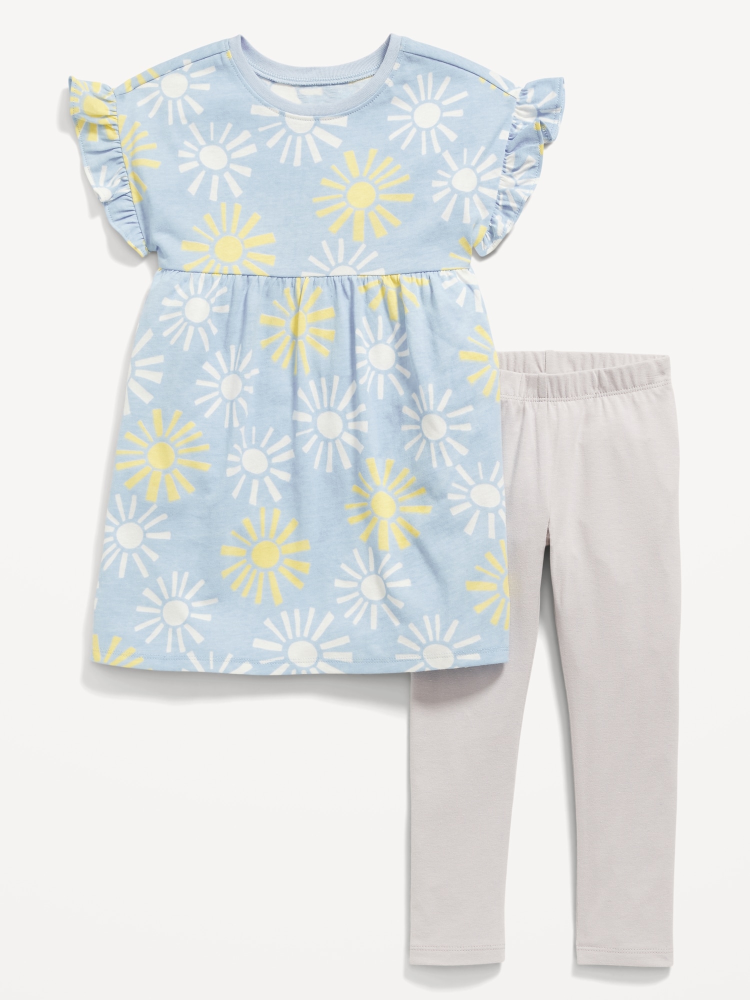 Flutter-Sleeve Dress & Leggings Set for Toddler Girls Hot Deal