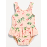 Printed Ruffled One-Piece Swimsuit for Baby