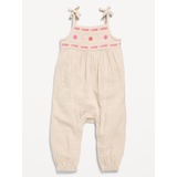 Printed Sleeveless Tie-Knot Jumpsuit for Baby