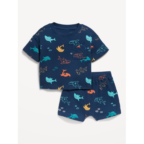 올드네이비 Printed Thermal-Knit Pocket T-Shirt and Shorts Set for Baby