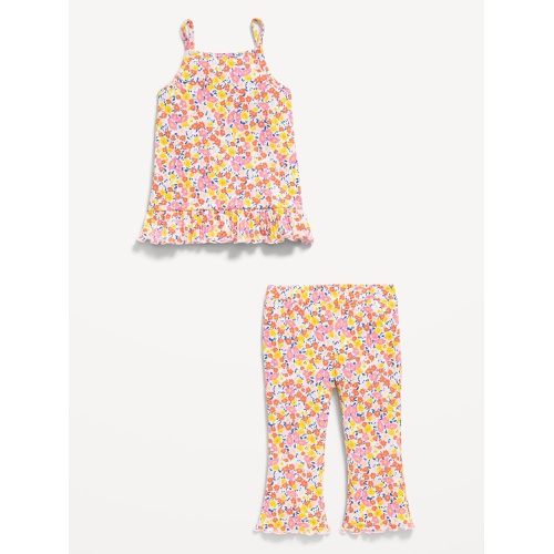 올드네이비 Sleeveless Peplum Top and Cropped Flare Pants Set for Toddler Girls