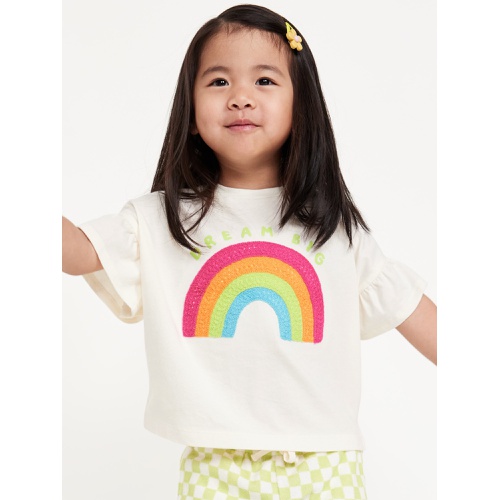 올드네이비 Short-Sleeve Crochet-Knit Graphic Top for Toddler Girls