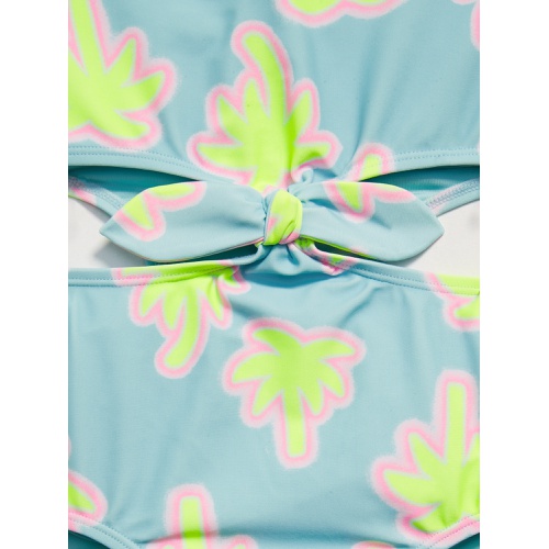 올드네이비 Printed Side Cutout Tie-Knot One-Piece Swimsuit for Girls Hot Deal