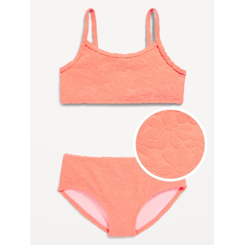 올드네이비 Textured Floral-Terry Bikini Swim Set for Girls