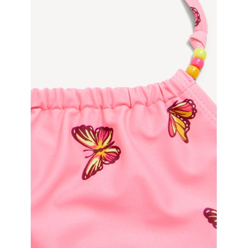 올드네이비 Printed Beaded Halter Bikini Swim Set for Girls