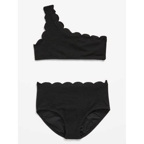 올드네이비 One-Shoulder Scallop-Trim Swim Set for Girls