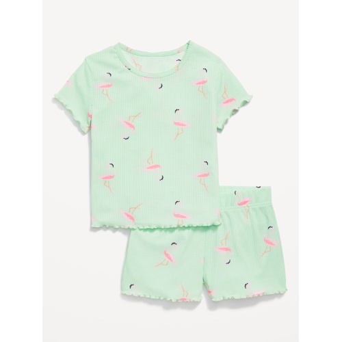 올드네이비 Printed Rib-Knit Pajama Top and Shorts Set for Girls