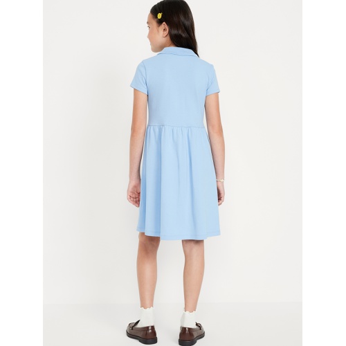 올드네이비 School Uniform Fit & Flare Pique Polo Dress for Girls