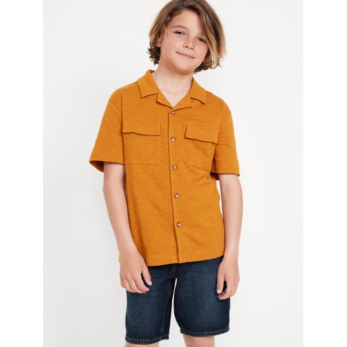 올드네이비 Short-Sleeve Soft-Knit Utility Pocket Shirt for Boys Hot Deal