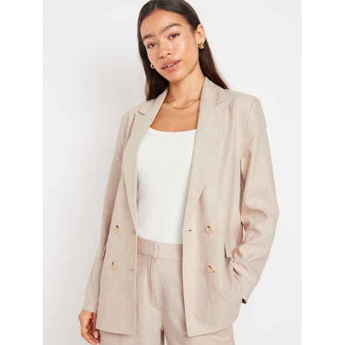 올드네이비 Double-Breasted Linen-Blend Blazer