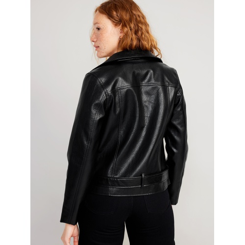 올드네이비 Faux-Leather Belted Biker Jacket Hot Deal