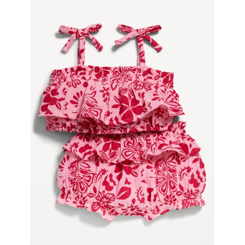 올드네이비 Cami Tie-Knot Ruffled Top and Bloomer Shorts Set for Baby