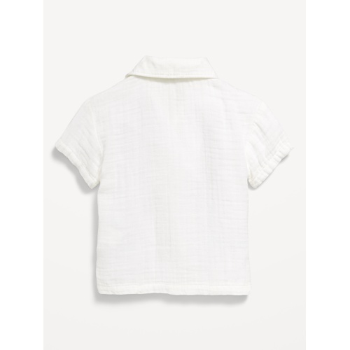 올드네이비 Short-Sleeve Textured Double-Weave Camp Shirt for Baby Hot Deal