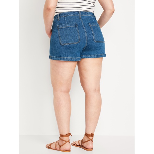 올드네이비 High-Waisted Jean Trouser Shorts -- 3-inch inseam