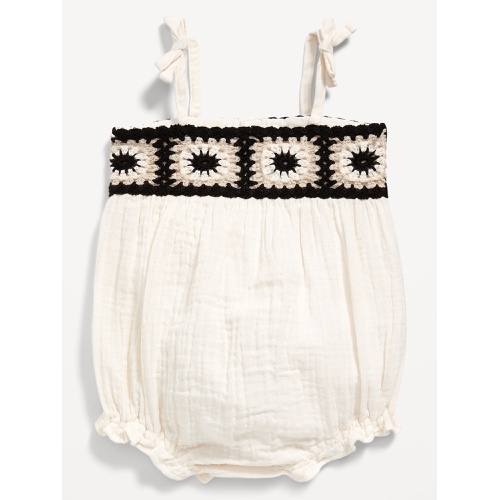 올드네이비 Sleeveless Crochet-Trim One-Piece Romper for Baby