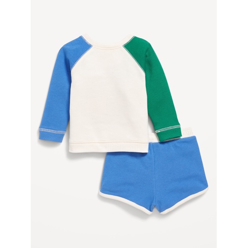 올드네이비 Crew-Neck Graphic Sweatshirt and Shorts Set for Baby Hot Deal