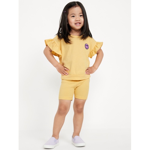 올드네이비 Printed Short-Sleeve Ruffle Top and Biker Shorts Set for Toddler Girls