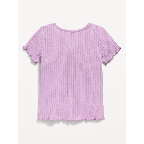 올드네이비 Short-Sleeve Lettuce-Edge Button-Front Top for Toddler Girls