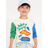 Oversized Long-Sleeve Graphic T-Shirt for Toddler Boys