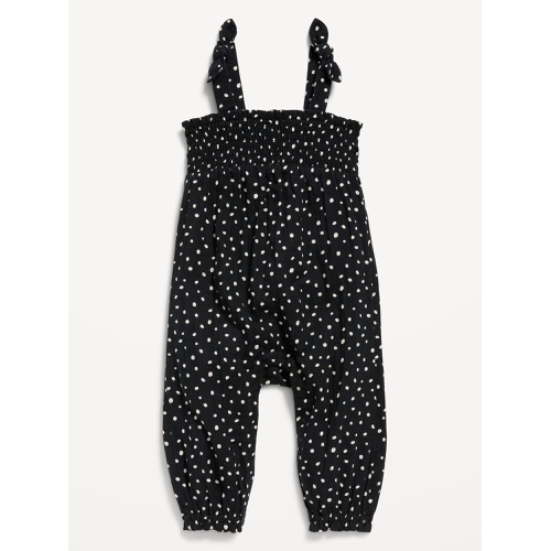 올드네이비 Printed Sleeveless Smocked Tie-Knot Jumpsuit for Baby Hot Deal