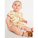 Flutter-Sleeve Scallop-Trim Top and Shorts Set for Baby Hot Deal