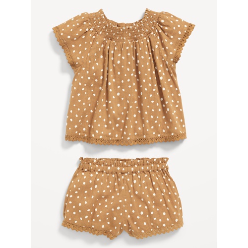 올드네이비 Flutter-Sleeve Scallop-Trim Top and Shorts Set for Baby