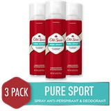 Old Spice Antiperspirant Deodorant for Men, Pure Sport Body Spray, High Endurance Collection, 6 Oz (Pack of 3)