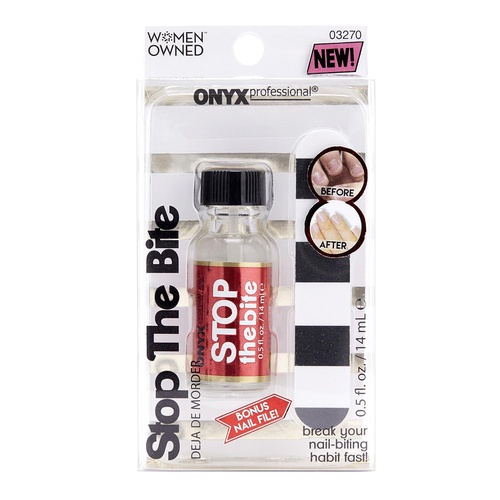  Onyx Professional 0.5oz Stop the Bite Nail Biting & Thumb Sucking Deterrent Cure Nail Polish Treatment for Adult & Kids - Stimulates Nail Growth Made in USA