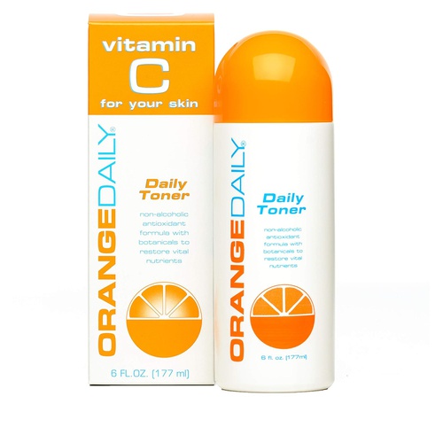  OrangeDaily Vitamin C Toner for Healthier Looking Skin, Alcohol Free and Enriched with Green Tea, Algae Extract and Willow Bark Extract, 6 Ounce