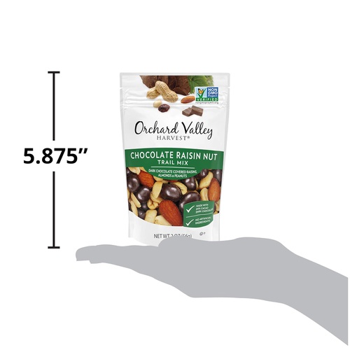  ORCHARD VALLEY HARVEST Chocolate Raisin Nut Trail Mix, 2 oz (Pack of 14), Non-GMO, No Artificial Ingredients