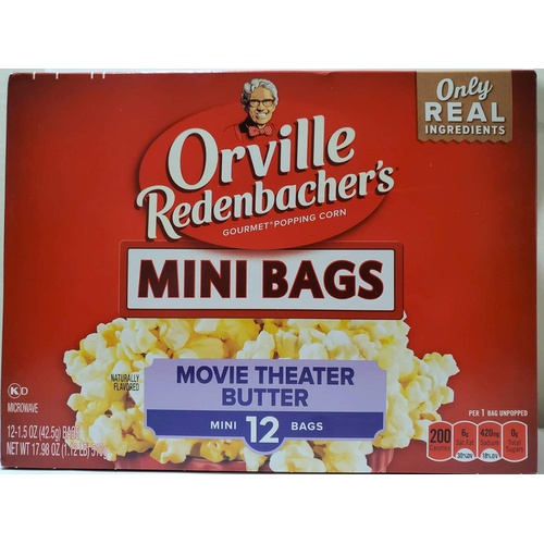  Orville Redenbachers Gourmet Popcorn Movie Theater Butter 12 Count. Mini Single