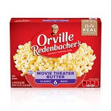 Orville Redenbachers Movie Theater Butter Microwave Popcorn, Gluten Free, 3.29 Ounce Classic Bag, 6-Count, Pack of 6