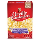 Orville Redenbachers Movie Theater Butter Microwave Popcorn, (3 Count per bag of 3.29 Ounce each), 9.87 Ounce, Pack of 12