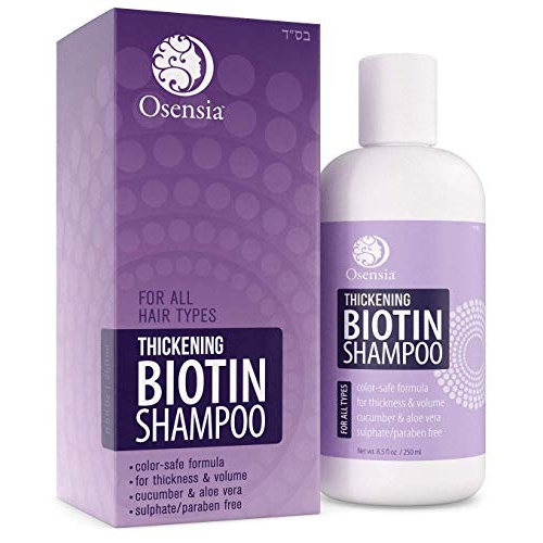  Osensia Thickening Biotin Shampoo for Hair Growth - Sulfate and Paraben Free Shampoo - Aloe Vera, Color Safe, Anti Hair Loss Shampoo For Men and Women Prevents Breakage, Boosts Thicker Hai