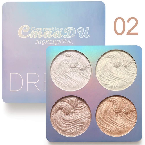  Ownest 2 Pcs Highlighter Makeup Palette Set, Gorgeous Luster Super Silky Texture, Long Lasting Waterproof Glow Bronzer Highlighter Powder Kit-8 Colors