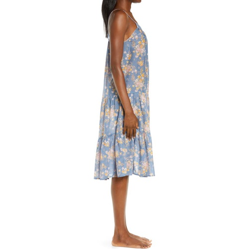  Papinelle Loulou Tiered Cotton & Silk Nightgown_INDIGO