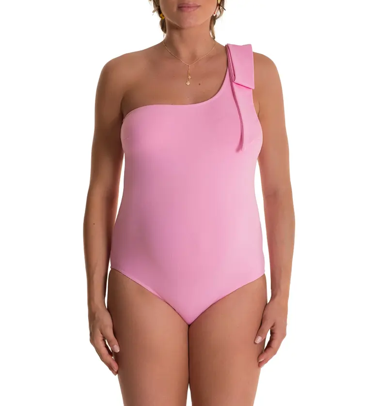 Pez DOr Abril One-Shoulder One-Piece Maternity Swimsuit_Pink