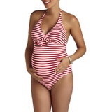 Pez DOr Stripe One-Piece Maternity Swimsuit_RED